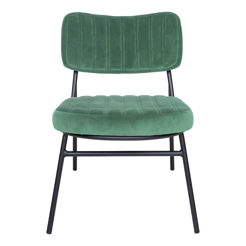Lot de 2 fauteuils d'appoint en velours - Fauteuil rembourré moderne du milieu du siècle