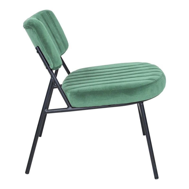 Lot de 2 fauteuils d'appoint en velours - Fauteuil rembourré moderne du milieu du siècle
