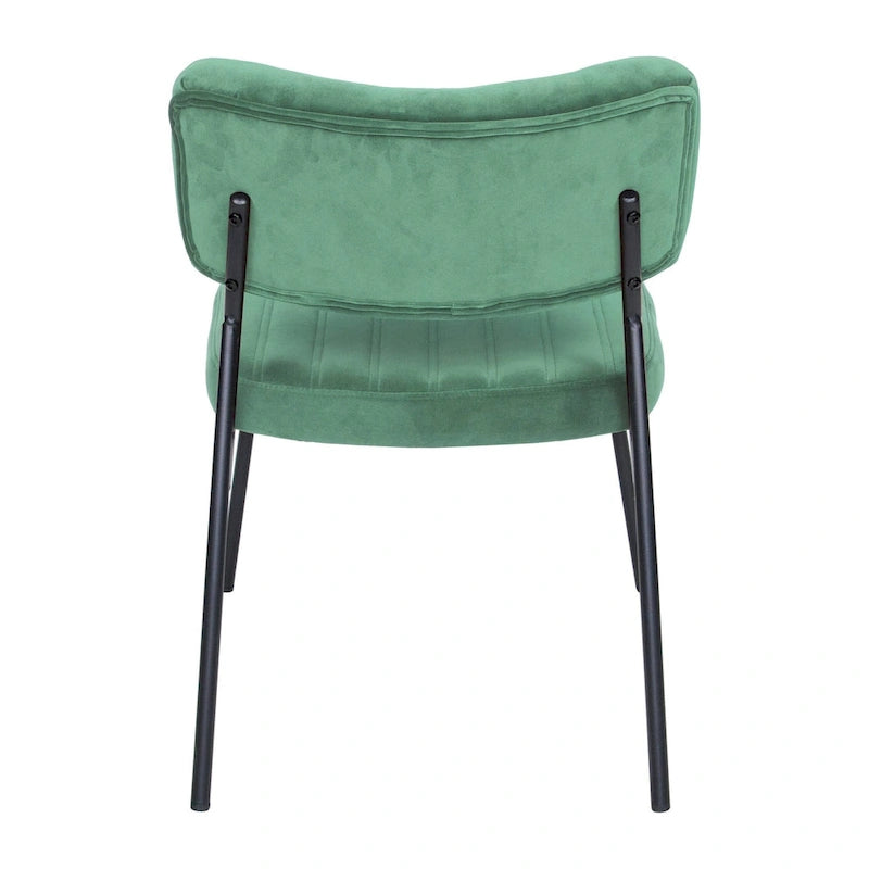 Lot de 2 fauteuils d'appoint en velours - Fauteuil rembourré moderne du milieu du siècle