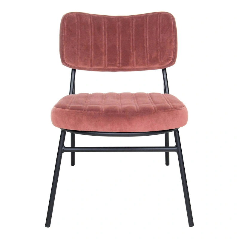Lot de 2 fauteuils d'appoint en velours - Fauteuil rembourré moderne du milieu du siècle