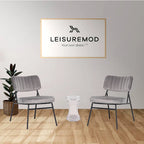 Lot de 2 fauteuils d'appoint en velours - Fauteuil rembourré moderne du milieu du siècle
