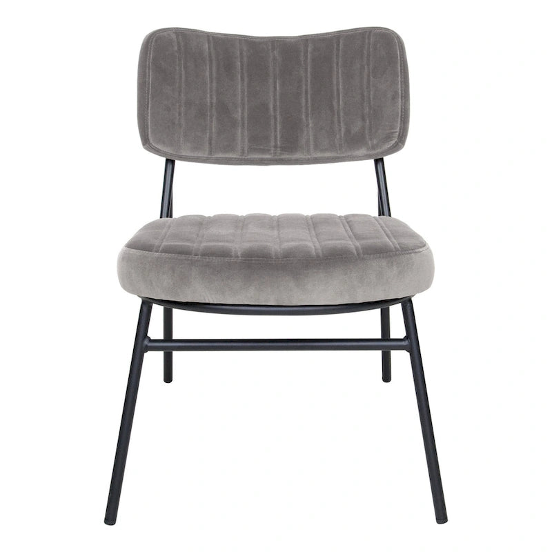 Lot de 2 fauteuils d'appoint en velours - Fauteuil rembourré moderne du milieu du siècle