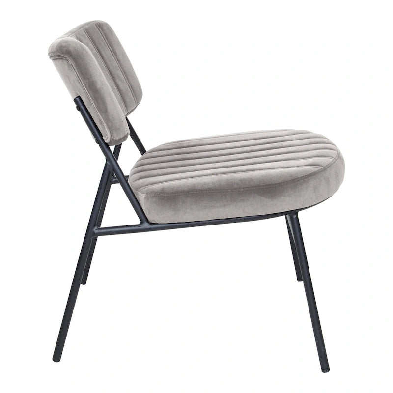 Lot de 2 fauteuils d'appoint en velours - Fauteuil rembourré moderne du milieu du siècle