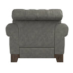 Fauteuil d'appoint Chesterfield à accoudoirs roulés et clouté - Style Artisanal