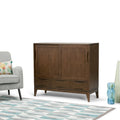 Armoire de rangement mid-century moderne en bois massif de 48 pouces avec tiroirs