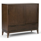Armoire de rangement mid-century moderne en bois massif de 48 pouces avec tiroirs