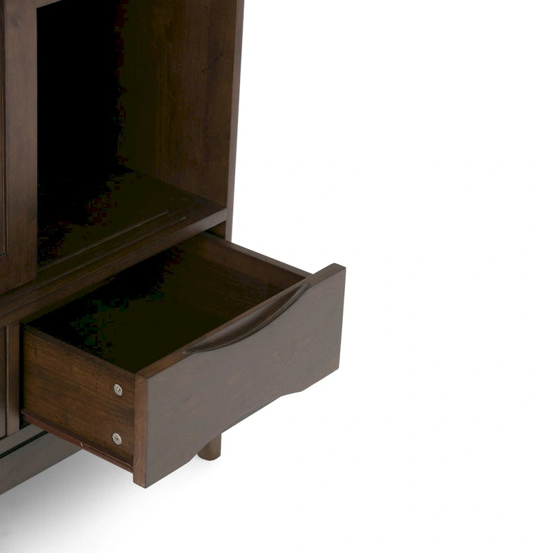 Armoire de rangement mid-century moderne en bois massif de 48 pouces avec tiroirs