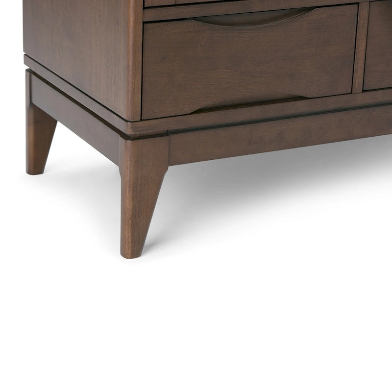 Armoire de rangement mid-century moderne en bois massif de 48 pouces avec tiroirs