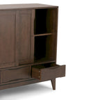 Armoire de rangement mid-century moderne en bois massif de 48 pouces avec tiroirs
