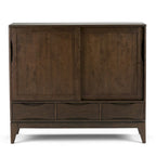 Armoire de rangement mid-century moderne en bois massif de 48 pouces avec tiroirs