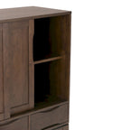 Armoire de rangement mid-century moderne en bois massif de 48 pouces avec tiroirs
