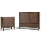 Armoire de rangement mid-century moderne en bois massif de 48 pouces avec tiroirs