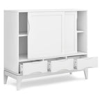 Armoire de rangement mid-century moderne en bois massif de 48 pouces avec tiroirs