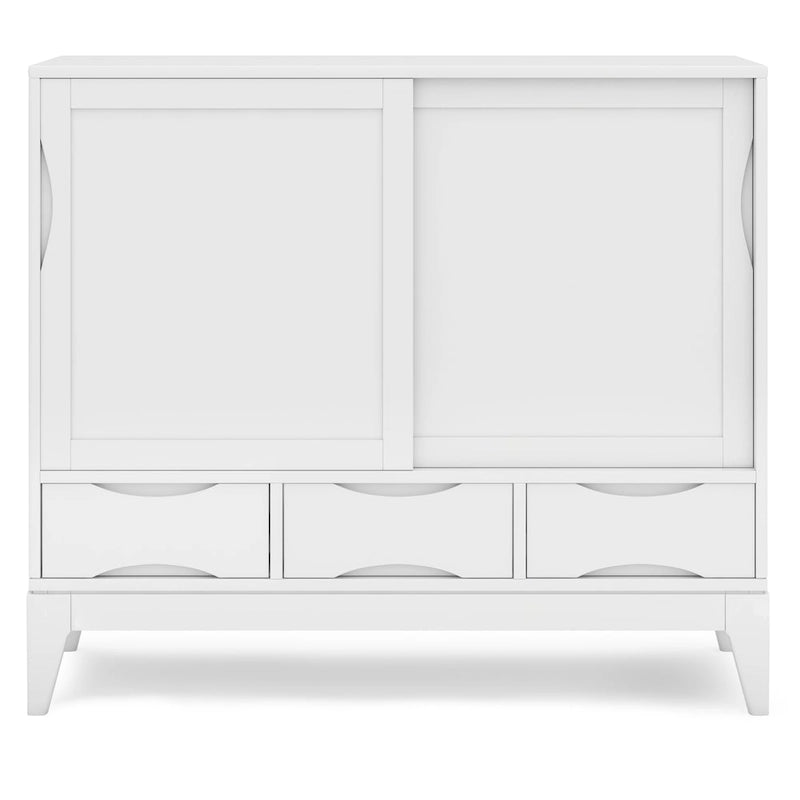 Armoire de rangement mid-century moderne en bois massif de 48 pouces avec tiroirs