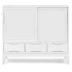 Armoire de rangement mid-century moderne en bois massif de 48 pouces avec tiroirs