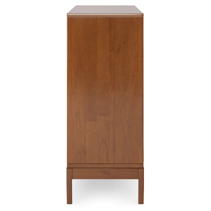 Armoire de rangement mid-century moderne en bois massif de 48 pouces avec tiroirs