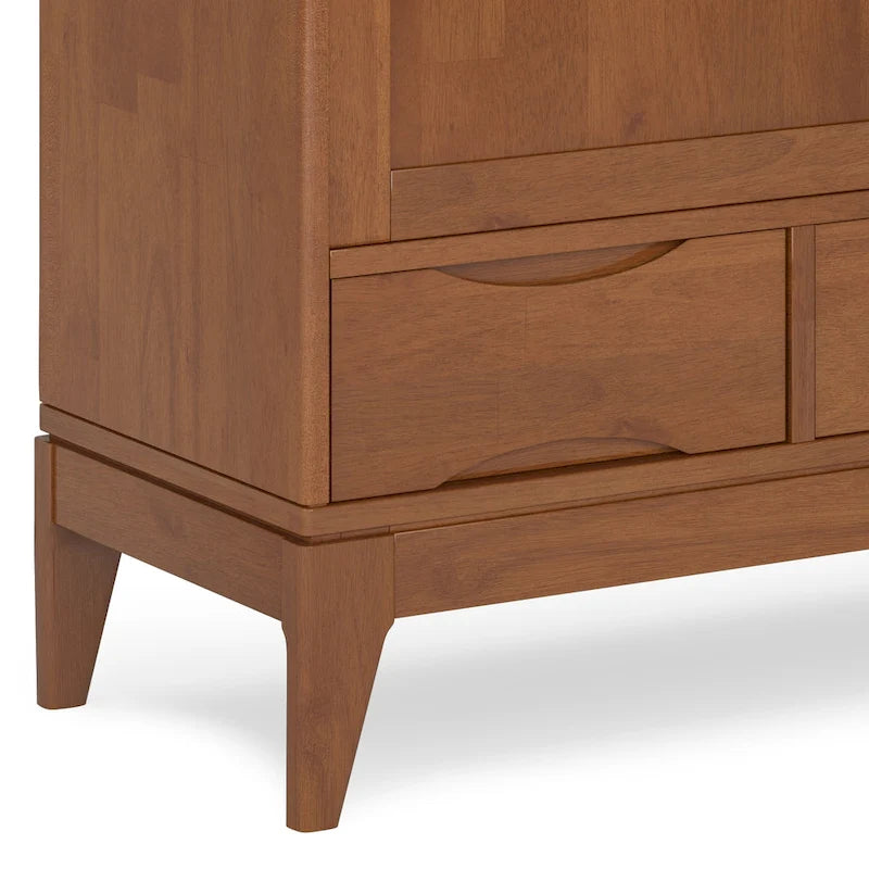 Armoire de rangement mid-century moderne en bois massif de 48 pouces avec tiroirs