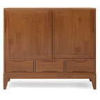 Armoire de rangement mid-century moderne en bois massif de 48 pouces avec tiroirs