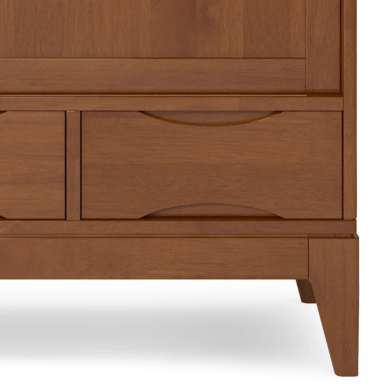 Armoire de rangement mid-century moderne en bois massif de 48 pouces avec tiroirs