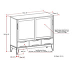 Armoire de rangement mid-century moderne en bois massif de 48 pouces avec tiroirs
