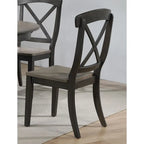 Chaise de salle à manger transitionnelle à dossier en X gris antique