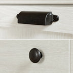 Commode à portes avec 5 tiroirs - Armoire de rangement haute avec porte pour chambre à coucher