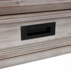 Console et table d'entrée en bois lavé gris à 2 tiroirs et 1 étagère – 32,7 H x 47,2 L x 13,8 P