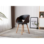 Fauteuil d'appoint en cuir synthétique noir – 61H x 38L x 53P cm