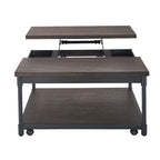 Table Basse Carrée Relevable - Rangement Dissimulé, Salon Moderne