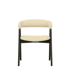 Lot de 2 chaises de salle à manger capitonnées à dossier incurvé – Bois d'hévéa massif, siège en tissu, 90 kg