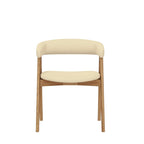 Lot de 2 chaises de salle à manger capitonnées à dossier incurvé – Bois d'hévéa massif, siège en tissu, 90 kg