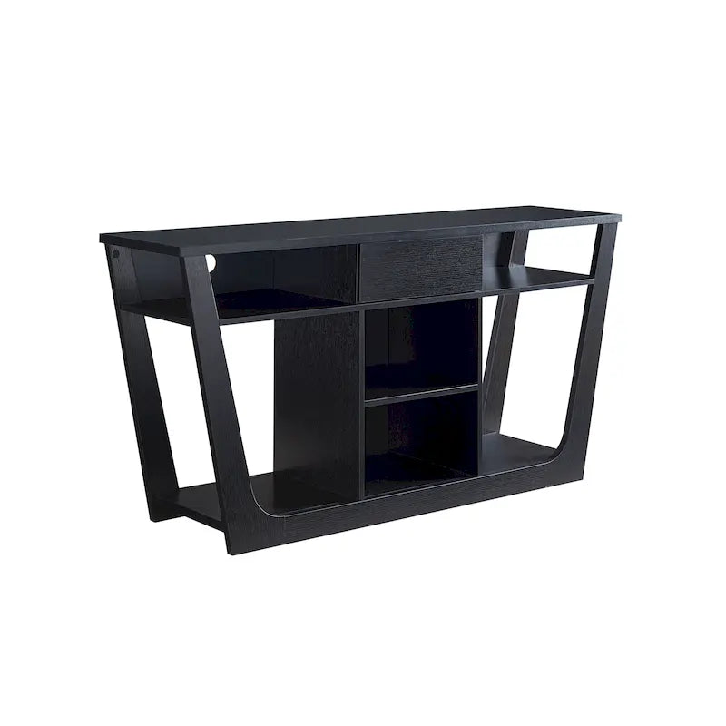 Meuble TV moderne de 152 cm avec 6 étagères et 1 tiroir – Silhouette audacieuse