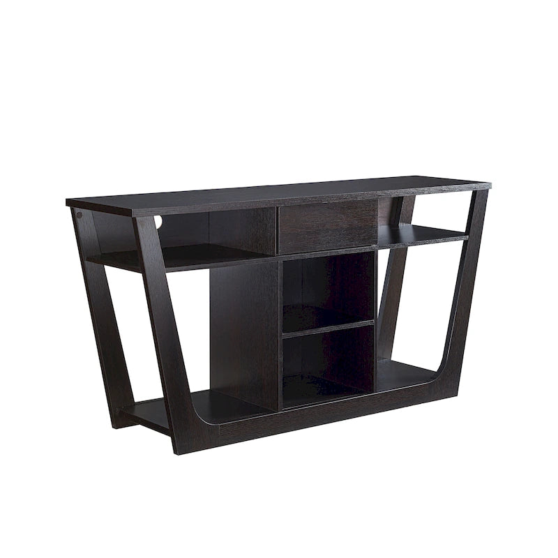 Meuble TV moderne de 152 cm avec 6 étagères et 1 tiroir – Silhouette audacieuse