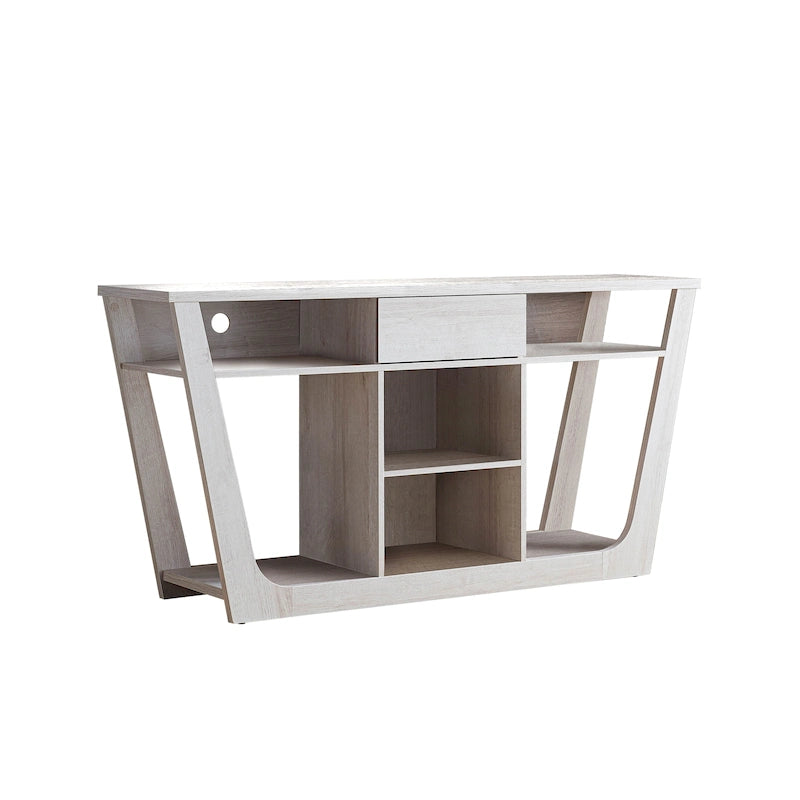 Meuble TV moderne de 152 cm avec 6 étagères et 1 tiroir – Silhouette audacieuse