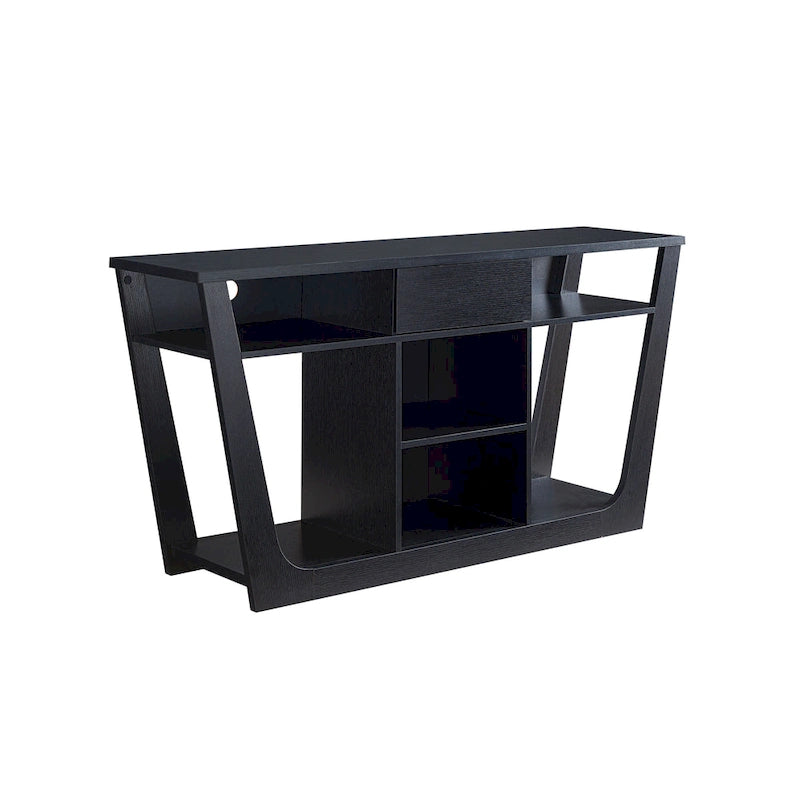 Meuble TV moderne de 152 cm avec 6 étagères et 1 tiroir – Silhouette audacieuse