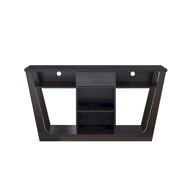 Meuble TV moderne de 152 cm avec 6 étagères et 1 tiroir – Silhouette audacieuse