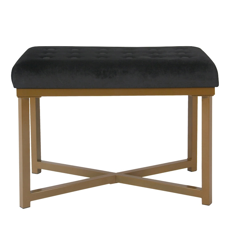 Pouffe Capitouné en Velours - Repose-pieds Doux et Siège d'Appoint pour le Salon