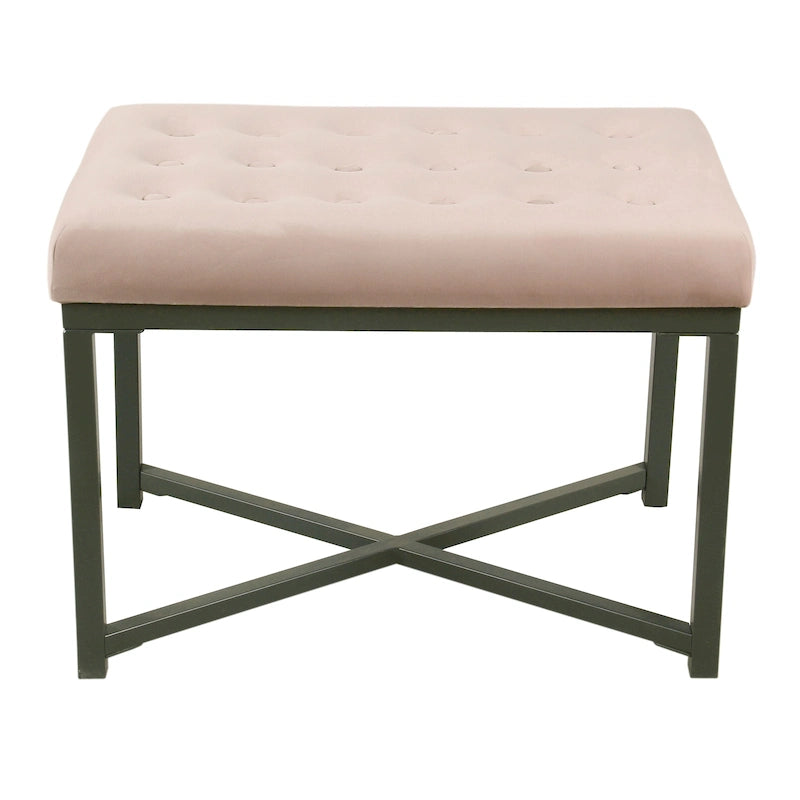 Pouffe Capitouné en Velours - Repose-pieds Doux et Siège d'Appoint pour le Salon