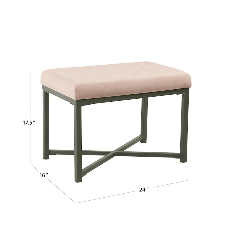 Pouffe Capitouné en Velours - Repose-pieds Doux et Siège d'Appoint pour le Salon