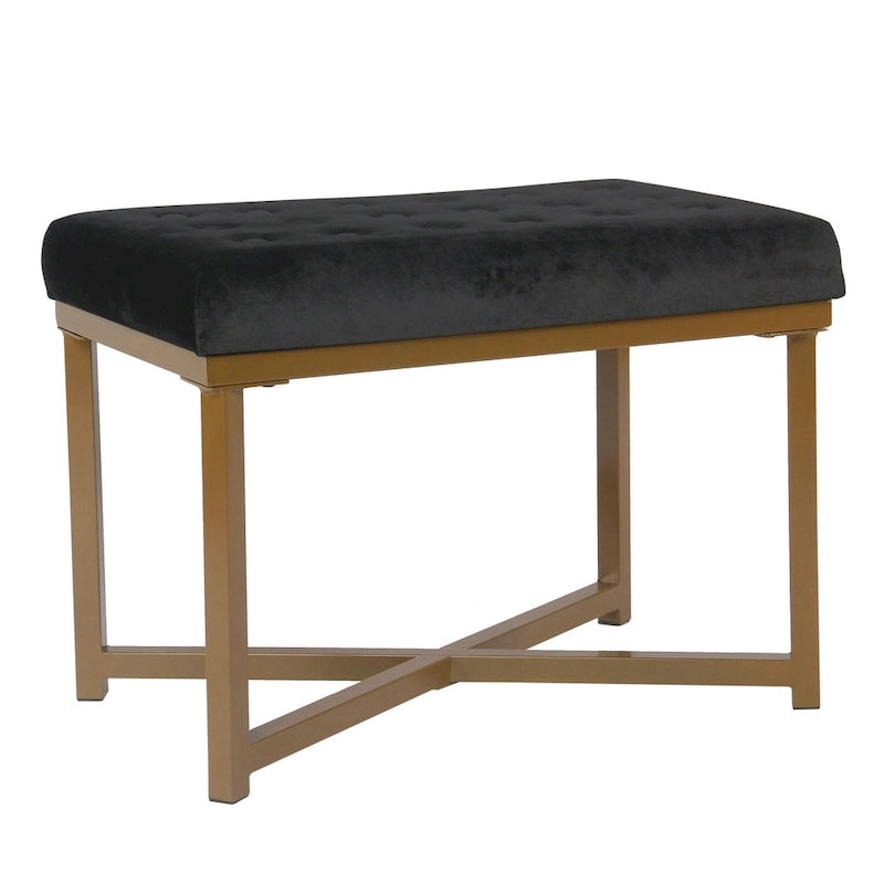 Pouffe Capitouné en Velours - Repose-pieds Doux et Siège d'Appoint pour le Salon