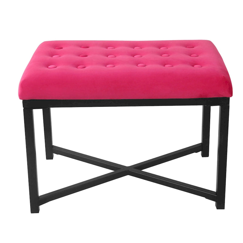 Pouffe Capitouné en Velours - Repose-pieds Doux et Siège d'Appoint pour le Salon