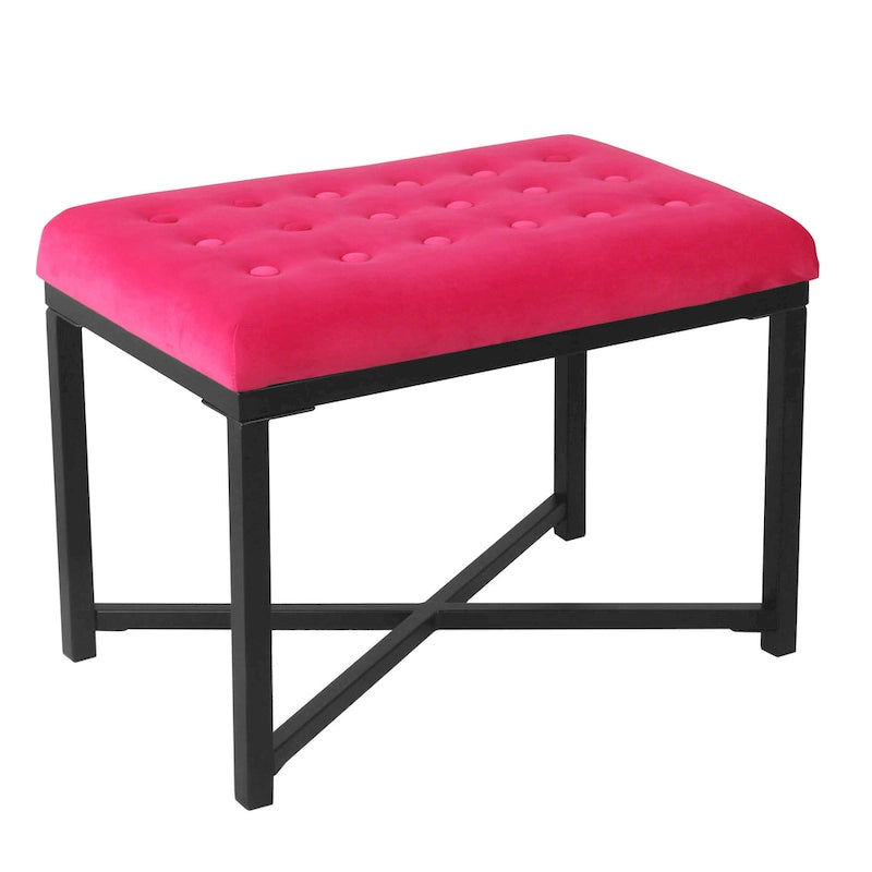 Pouffe Capitouné en Velours - Repose-pieds Doux et Siège d'Appoint pour le Salon