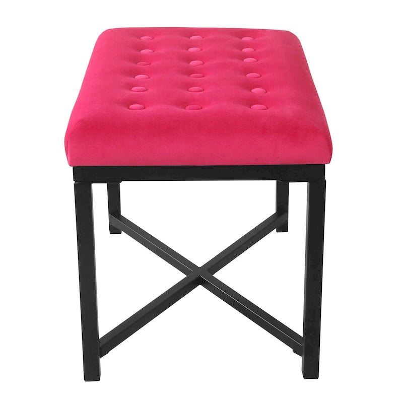 Pouffe Capitouné en Velours - Repose-pieds Doux et Siège d'Appoint pour le Salon