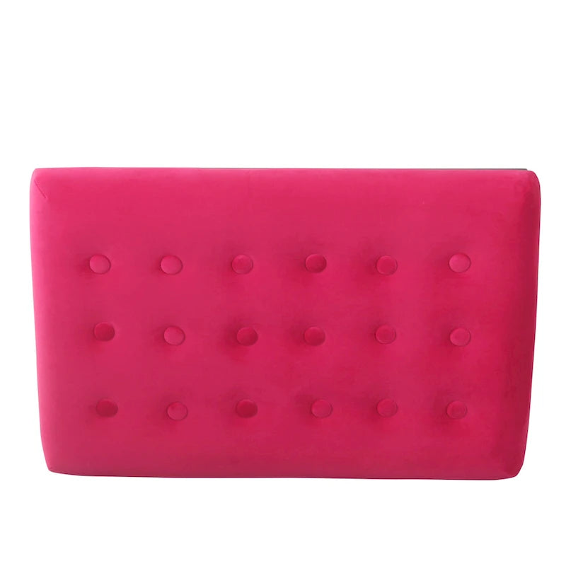 Pouffe Capitouné en Velours - Repose-pieds Doux et Siège d'Appoint pour le Salon