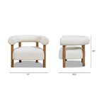 Fauteuil d'appoint en sherpa bouclé de style Mid-Century Moderne de 37 po avec dossier rond
