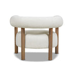 Fauteuil d'appoint en sherpa bouclé de style Mid-Century Moderne de 37 po avec dossier rond