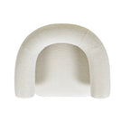 Fauteuil d'appoint en sherpa bouclé de style Mid-Century Moderne de 37 po avec dossier rond