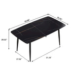 63 Tables de salle à manger modernesPlateau en pierre frittée avec piétement noir