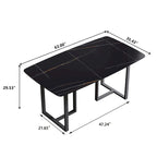 63 Tables de salle à manger modernesPlateau en pierre frittée avec piétement noir