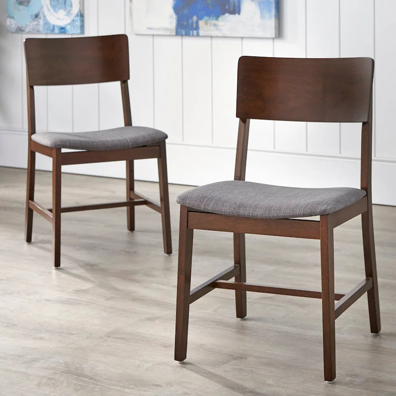 Lot de 2 chaises de salle à manger en bois massif - Chaises de cuisine de style classique